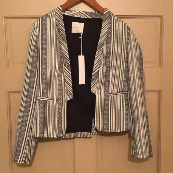 Line & Dot NWT Striped Gray Women's Blazer - Picture 2 of 7